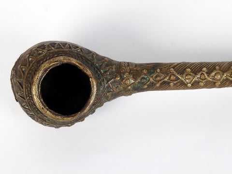 Tribal Small Brass Dumuni Pipe | Rare Collectible Item