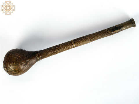 Tribal Small Brass Dumuni Pipe | Rare Collectible Item