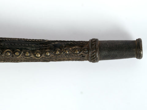 Tribal Large Pipe in Brass | Collectible Item