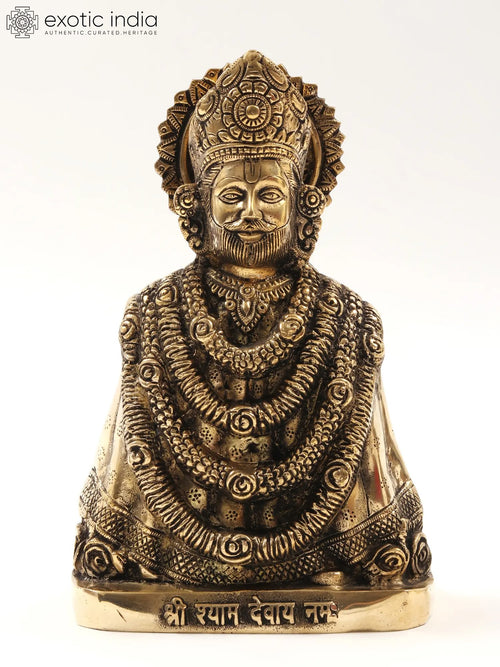 11" Khatu Shyam Ji Handmade Brass Statue