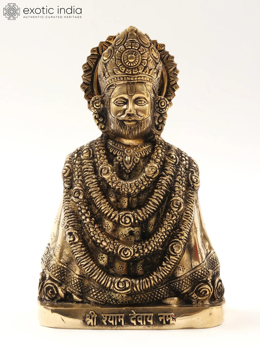 11" Khatu Shyam Ji Handmade Brass Statue