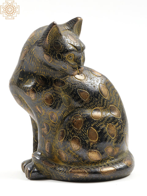 8" Brass Decorative Cat | Table Decor