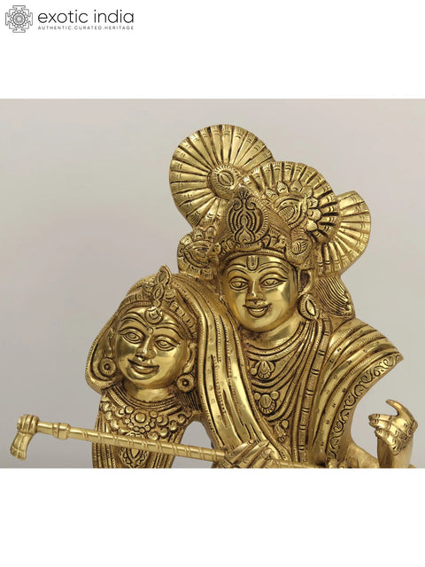 13" Brass Radha Krishna Wall Hanging