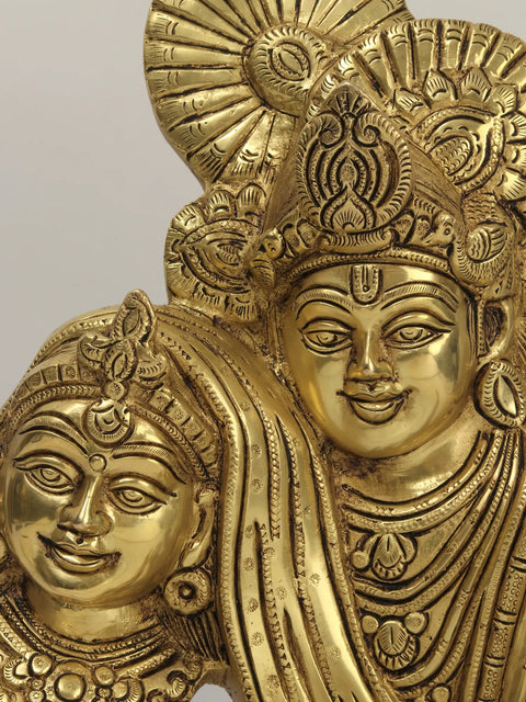 13" Brass Radha Krishna Wall Hanging