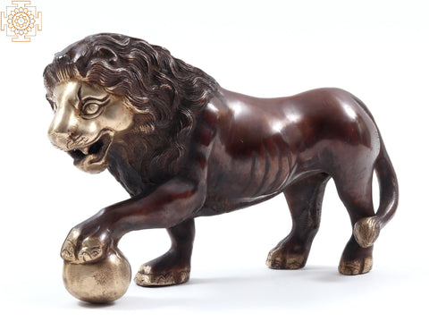 11" The Medici Lion Brass Statue
