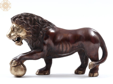 11" The Medici Lion Brass Statue