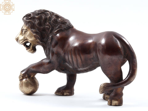 11" The Medici Lion Brass Statue