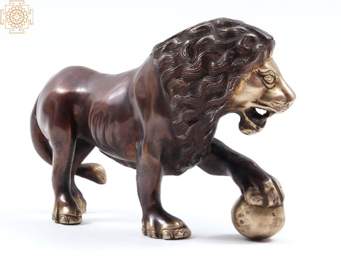 11" The Medici Lion Brass Statue