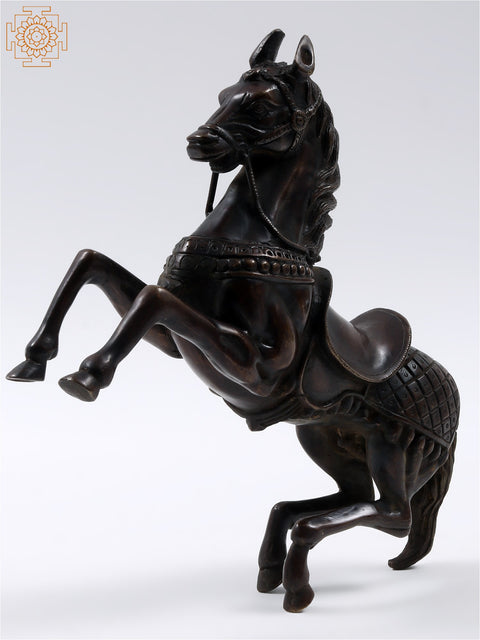 11" Jumping Horse Brass Statue | Home Decor