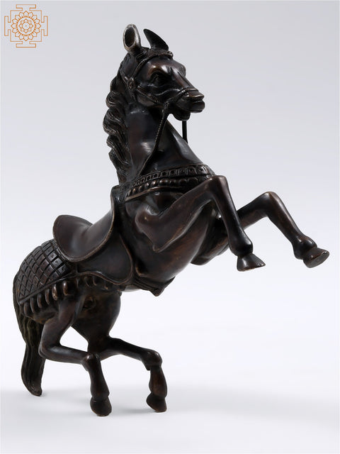 11" Jumping Horse Brass Statue | Home Decor