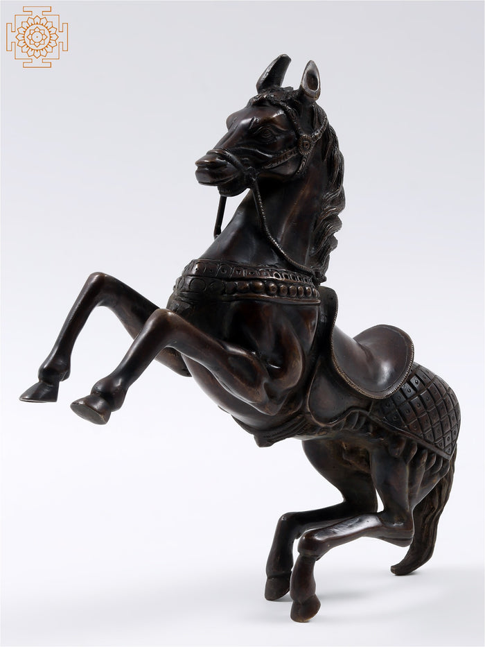 11" Jumping Horse Brass Statue for Home Decor
