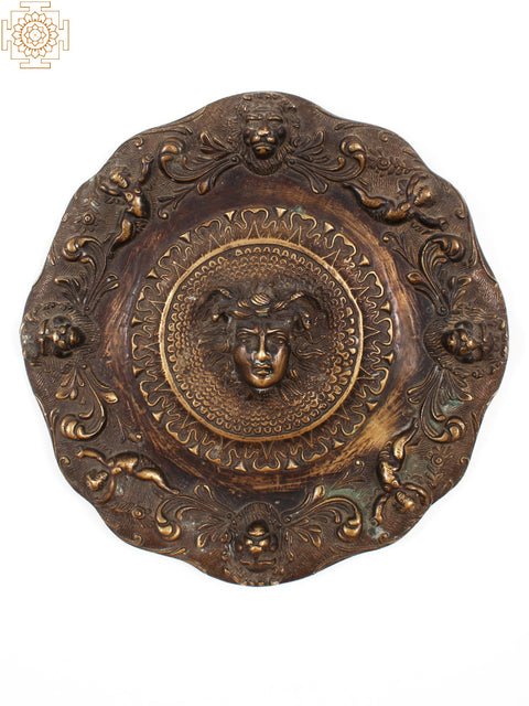 8" Ancient Greek Medusa | Brass Wall Hanging