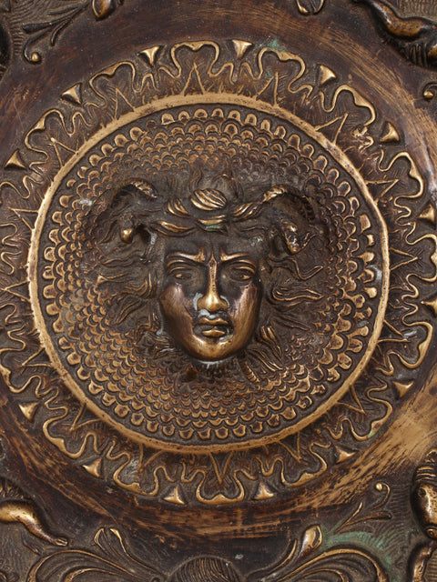 8" Ancient Greek Medusa | Brass Wall Hanging