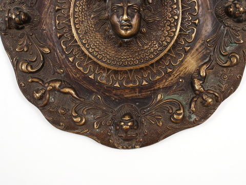 8" Ancient Greek Medusa | Brass Wall Hanging