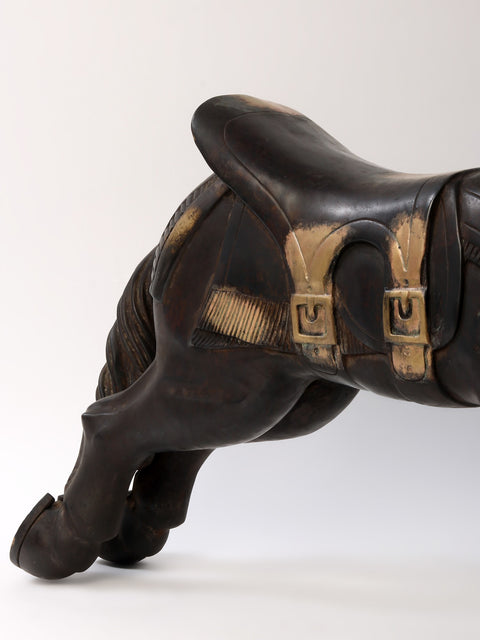 34" Large Running Horse Figurine in Brass
