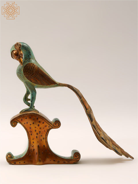 10" Brass Decorative Peacock Statue