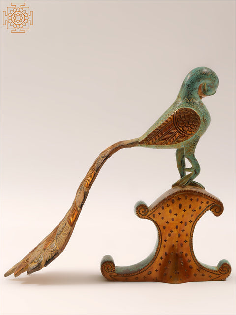 10" Brass Decorative Peacock Statue