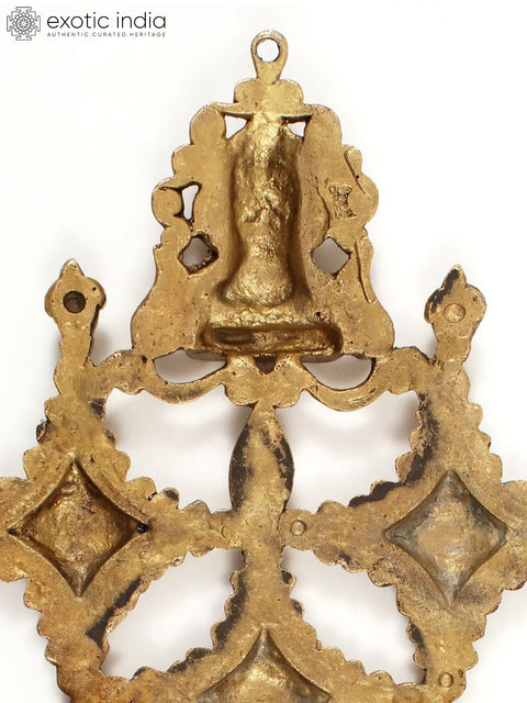 15" Brass Lord Ganesha Wall Hanging with Bells