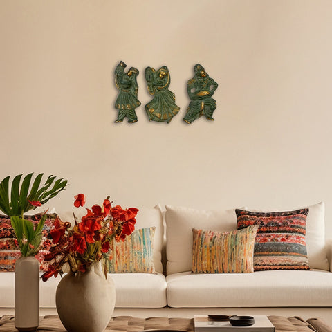 9" Brass Banjara Dancers Wall Decor