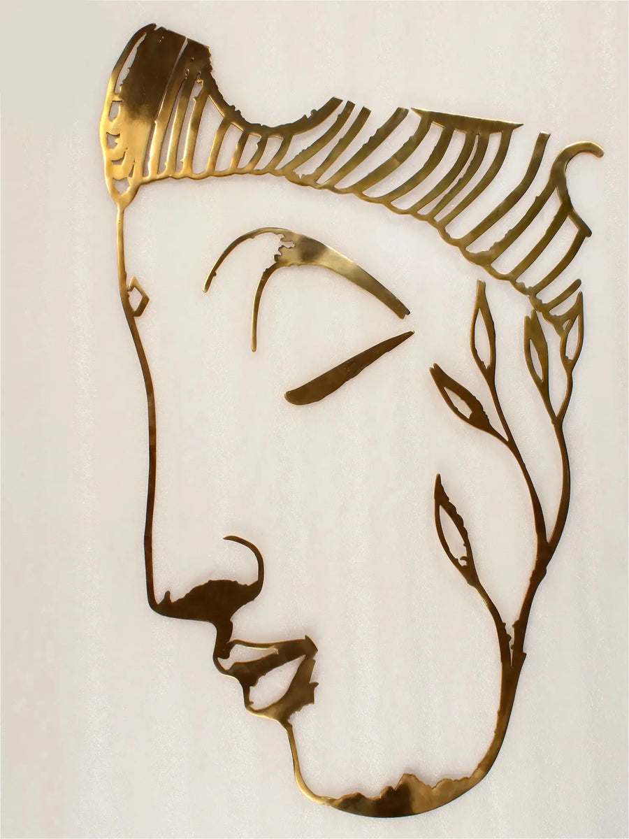 37" Large Buddha Face Brass Wall Hanging for Home Decor