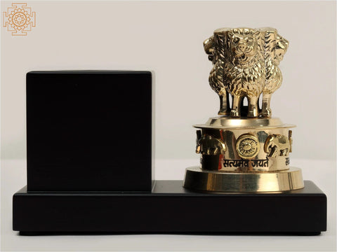 5" Small Ashok Stambh with Wooden Pen Stand