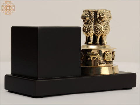 5" Small Ashok Stambh with Wooden Pen Stand