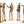 11" Set of Five Musicians Brass Statue with Various Instruments