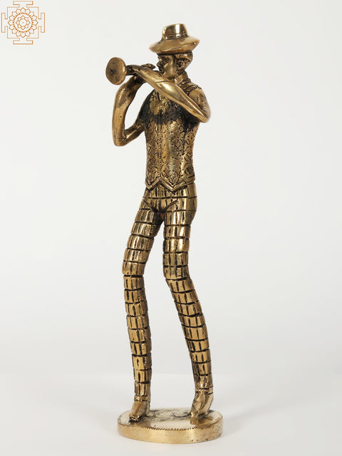 11" Set of Five Musicians Brass Statue with Various Instruments