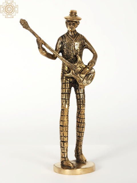 11" Set of Five Musicians Brass Statue with Various Instruments