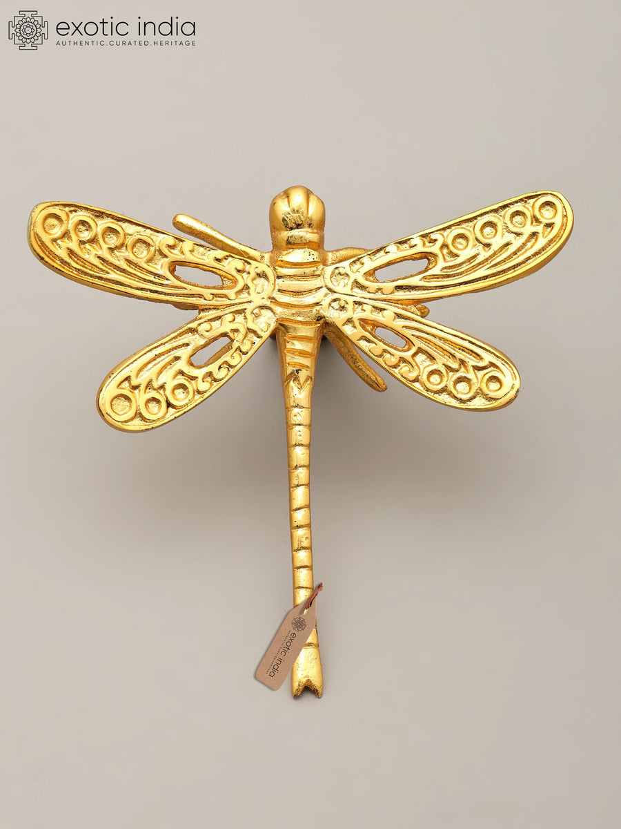 4" Brass Dragonfly Wall Hanging for Home Decor