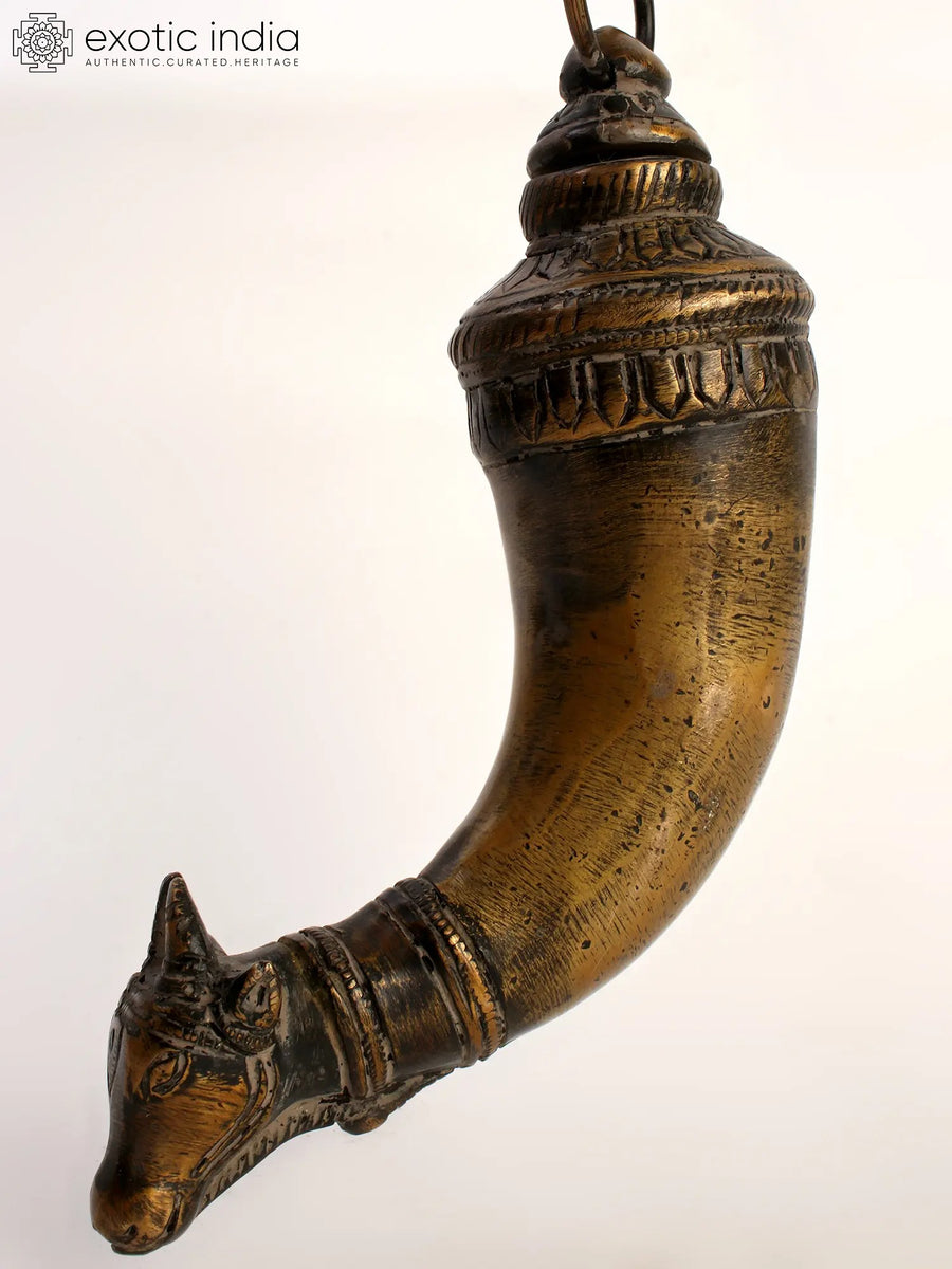 6" Nandi Mukh Jaladhari Brass Statue for Abhisheka