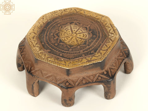 3" Small Designer Chowki in Brass