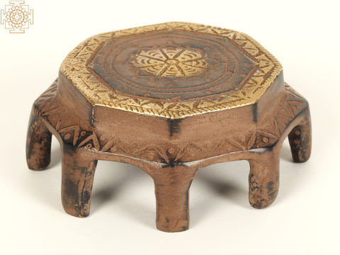 3" Small Designer Chowki in Brass