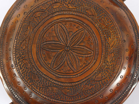 7" Brass Tortoise Design Pedestal (Chowki)