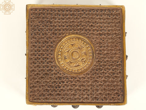 8" Designer Square Chowki in Brass