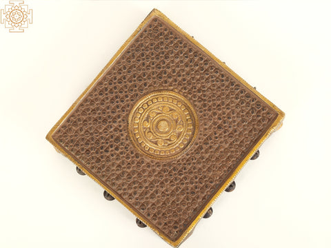 8" Designer Square Chowki in Brass