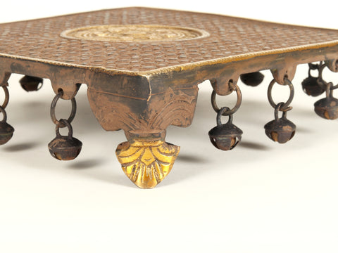 8" Designer Square Chowki in Brass