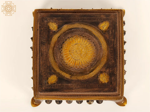 8" Designer Pedestal with Dangling Ghungroos in Brass