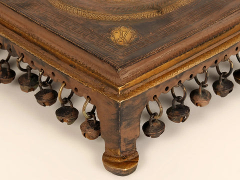 8" Designer Pedestal with Dangling Ghungroos in Brass