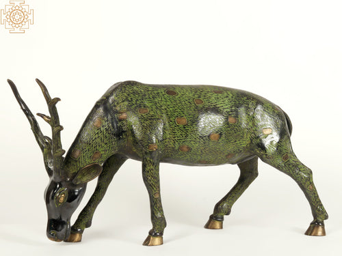 24" Brass Deer Statue Handmade Animal Home Decor