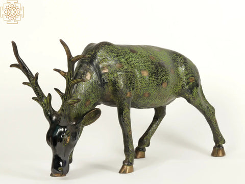 24" Deer Brass Figurine | Animal Statues