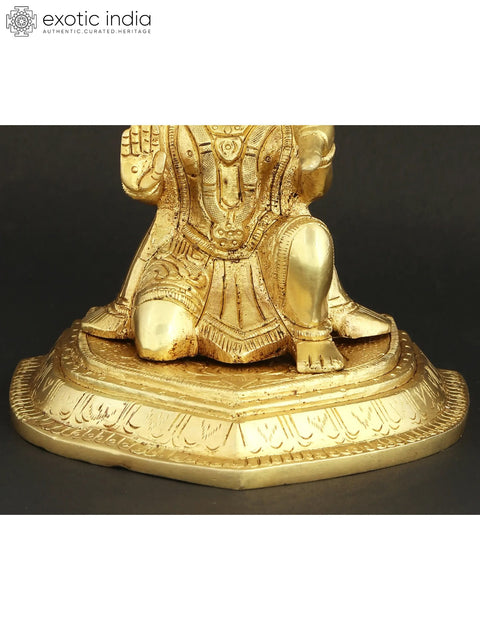 6" Lord Hanuman Blessing Figurine in Brass