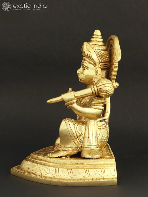 6" Lord Hanuman Blessing Figurine in Brass