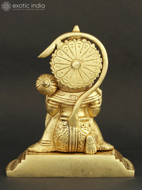 6" Lord Hanuman Blessing Figurine in Brass