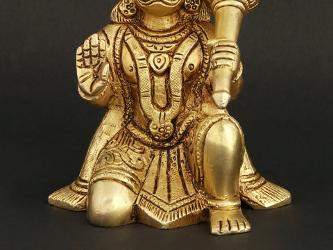 Blessing Hanuman Figurine in Brass