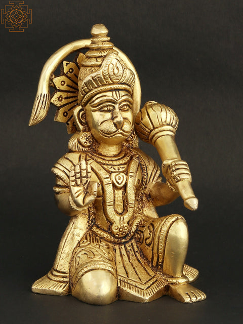 Blessing Hanuman Figurine in Brass