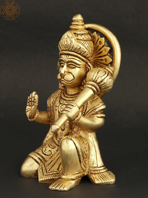 Blessing Hanuman Figurine in Brass