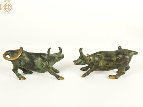 5" Small Brass Pair of Bull | Home Decor