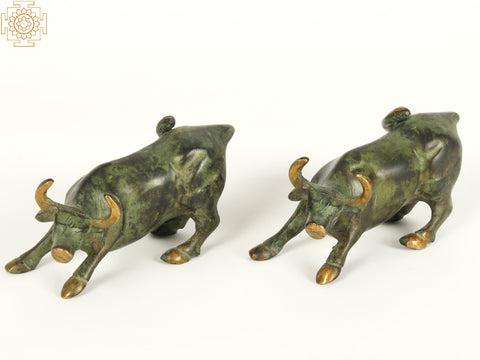 5" Small Brass Pair of Bull | Home Decor