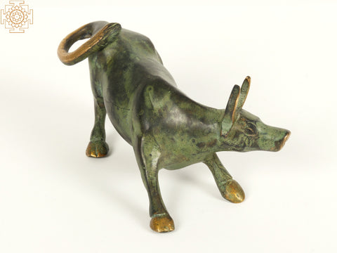 5" Small Brass Pair of Bull | Home Decor